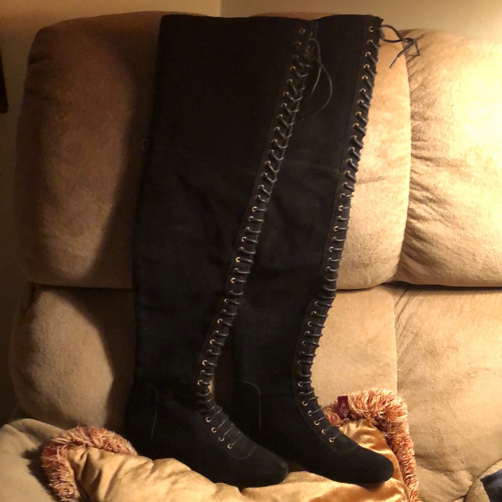 Nine West thigh high lace boots